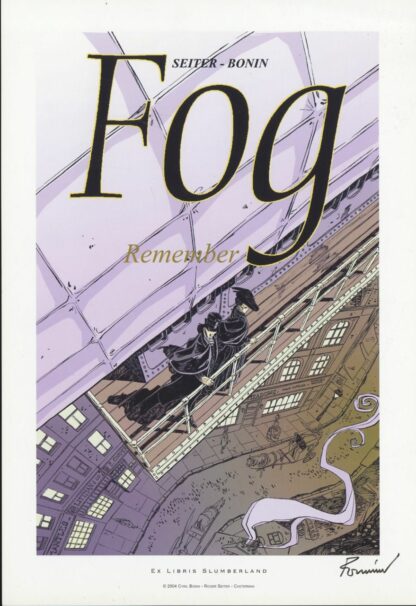 Bonin, Fog, Ex-libris offset signé, Remember