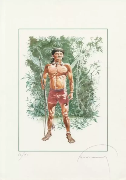 SOS Indien d'Amazonie affiche signée Hermann