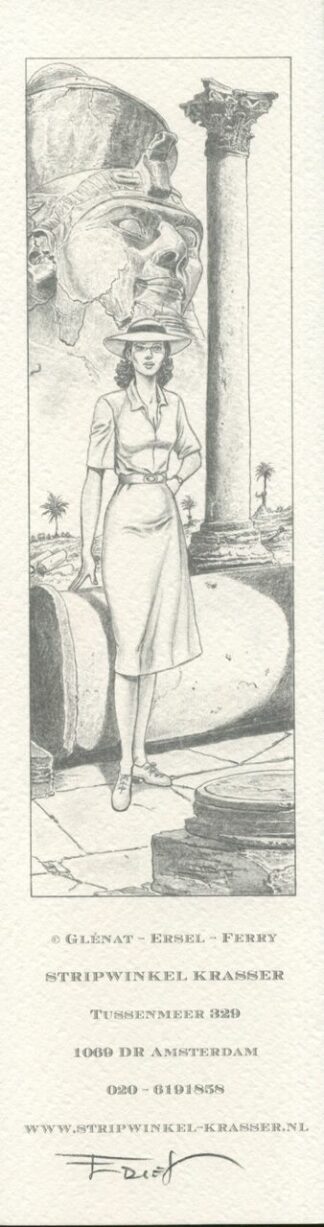 Ersel, Ferry, Le gardien de la lance, Marque page signé, Egypte