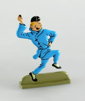 Figurine Tintin métal relief Le Lotus bleu