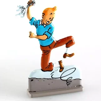 Figurine métal Tintin Temple du Soleil bas-relief collector