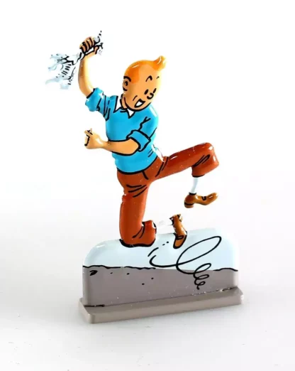 Figurine métal Tintin Temple du Soleil bas-relief collector