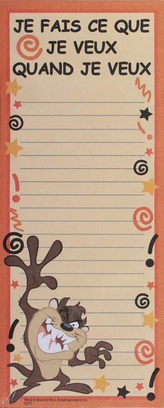 Pense-bête magnétique, Taz : 60 feuilles