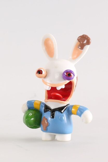 Lapin Crétin, Figurine en plastique, Rugbyman (oeil au beurre mauve)