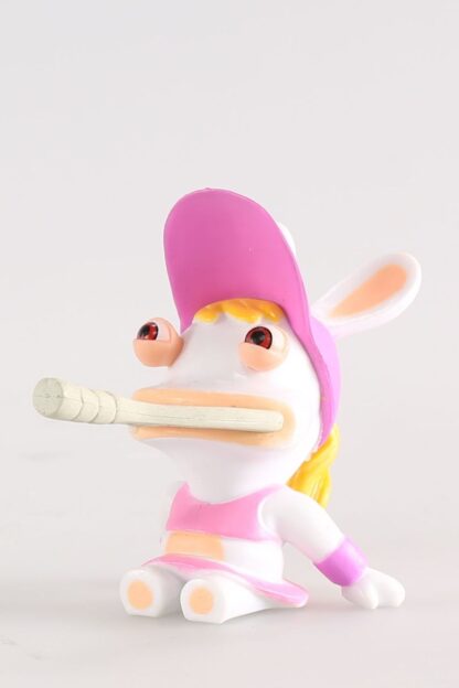 Lapin Crétin, Figurine en plastique, Tenniswoman (bouche raquette)
