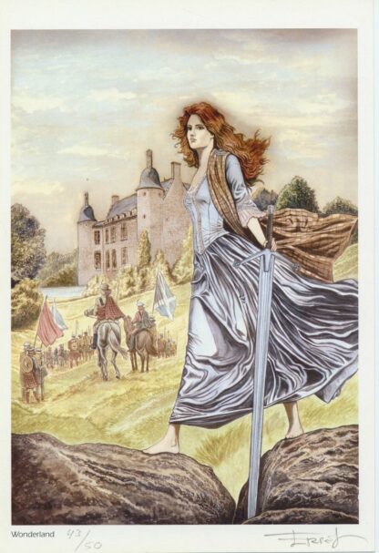Ersel, Claymore, Ex-libris offset signé, Sur la route du château