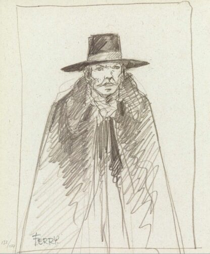 Ferry, Ian Kaledine, Ex-libris offset signé, Ian Kalédine (croquis)
