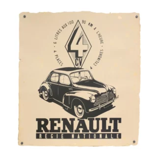 Renault 4CV Affiche publicitaire “ancienne”