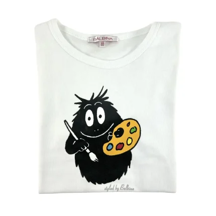 T-shirt Enfant Barbapapa Peintre manches courtes blanc : taille 140/146