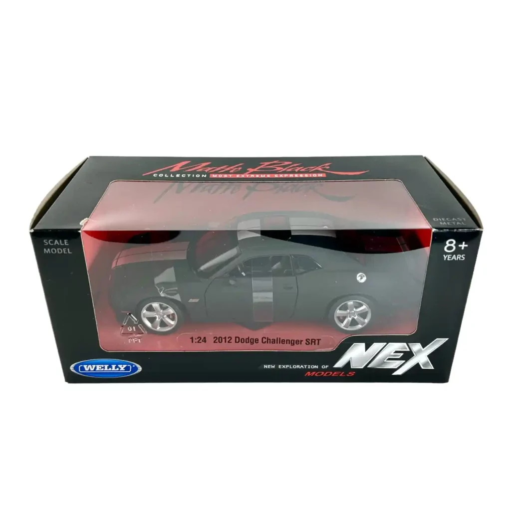 Dodge Challenger SRT Hemi Coupé 2012 : Matte Black : Welly : Voiture miniature 1/24