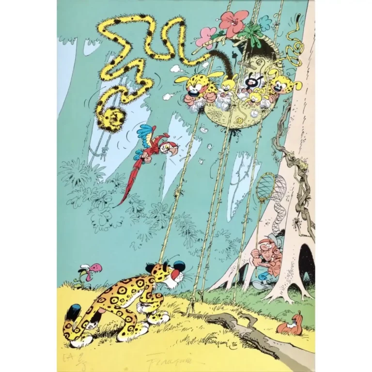 Affiche Marsupilami jaguar nid Franquin