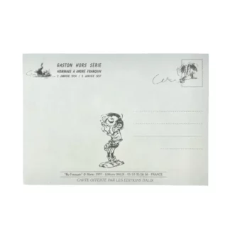 Gaston lagaffe : Carte postale : Hommage à Franquin ”M’enfin?! Ca gaffe dur là haut !” ID : 3755