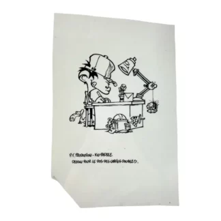 Kid Paddle : Carte Postale : Mise en couleur original du dessin pour le dos des cartes doubles