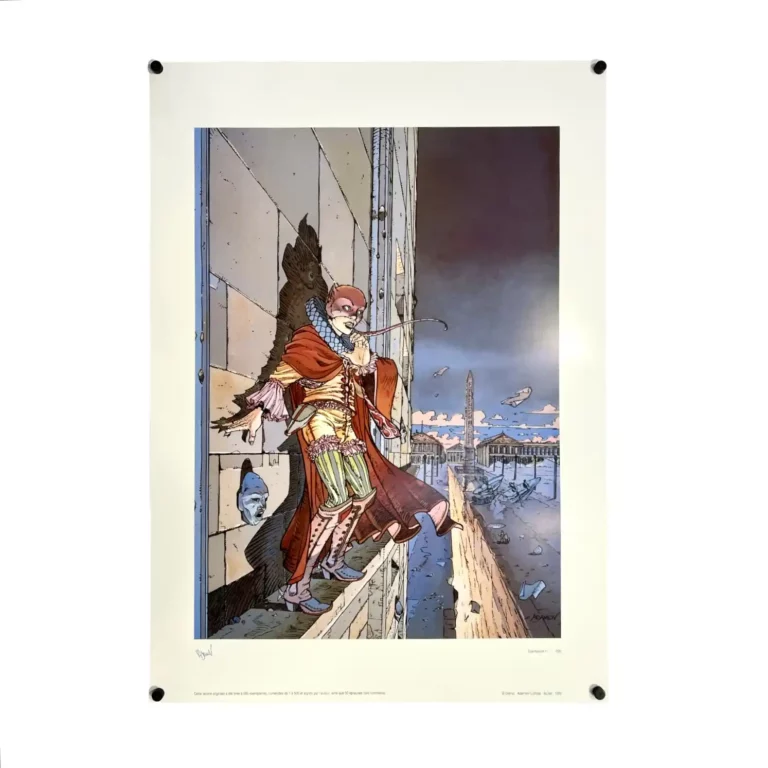 Les Eaux de Morte-Lune : Affiche offset signée par Adamov : La couverture du Tome 2 Le café du port