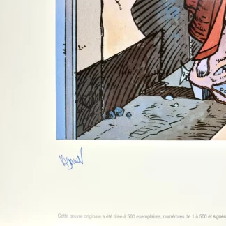Les Eaux de Morte-Lune : Affiche offset signée par Adamov : La couverture du Tome 2 Le café du port