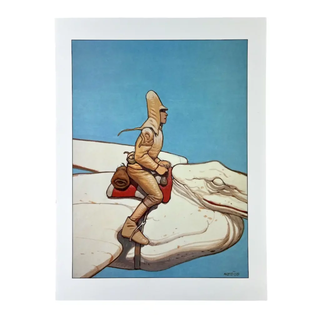 Moebius : Affiche offset : Arzach sur son ptérodactyle