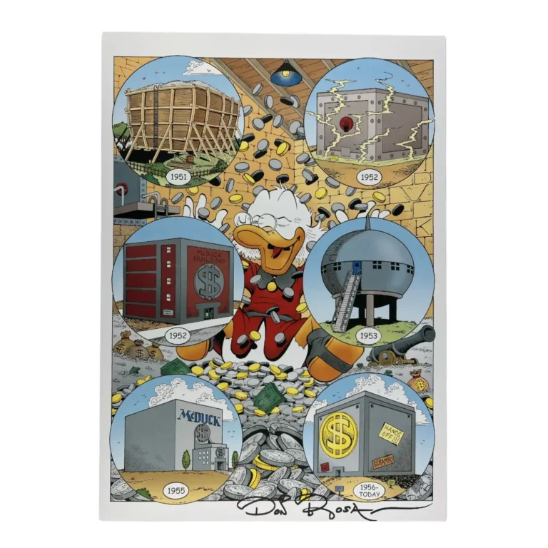 Picsou : Lithographie signée par Don Rosa : Le premier Sou fétiche !