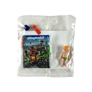 Playmobil : Set : Petit garçon en maillot de bain avec ses jouets de plage