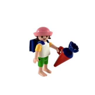 Playmobil : Set : Petite fille avec son chapeau son cartable et son sachet surprise