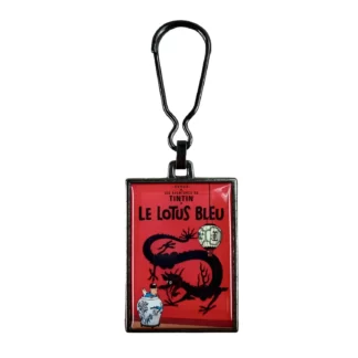 Tintin : Couverture Album Le Lotus Bleu : Porte-clés en métal