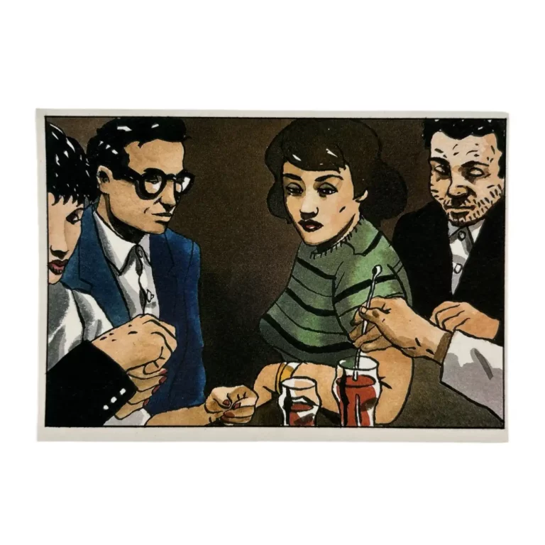 Barney et la note bleue : Loustal et Paringaux : Carte Postale 2 couples au bar