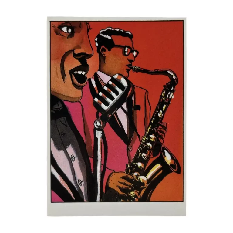 Barney et la note bleue : Loustal et Paringaux : Carte Postale Chanteur et saxophoniste