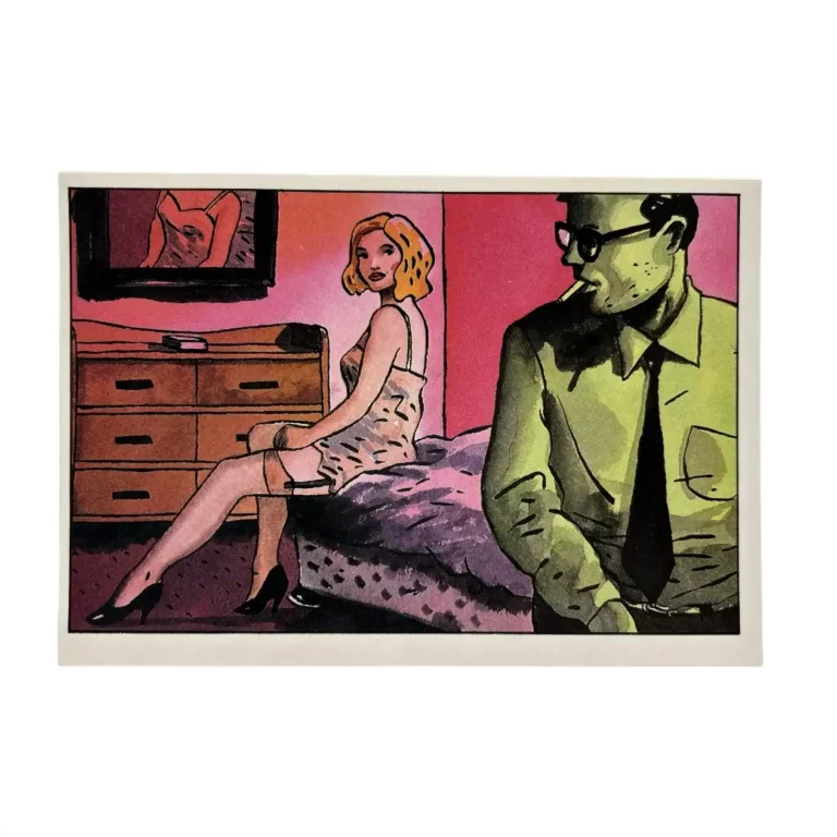 Barney et la note bleue : Loustal et Paringaux : Carte Postale couple dans la chambre