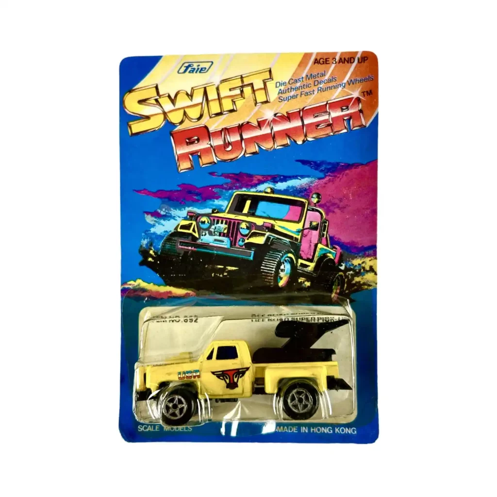 Off Road Super Pick-up Jaune : Swift Runner : Marque Faie (Hong-Kong) : Voiture miniature 3 Inch