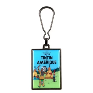 Tintin : Couverture Album En Amérique : Porte-clés en métal
