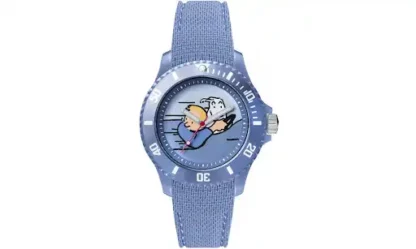Tintin : Montre Tintin Soviet Speed Car : modèle Homme Bracelet cuir bleu - Small