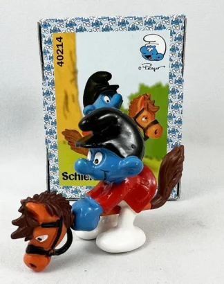 Les Schtroumpf Figurine en pvc Schtroumpf à cheval + boite