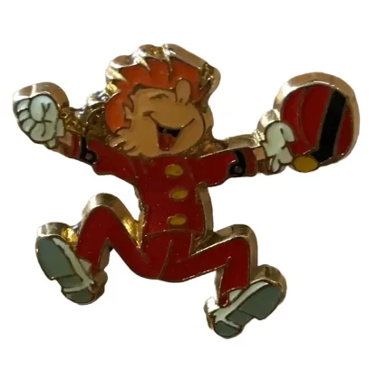 Pin's Spirou Sautant finition or 1989