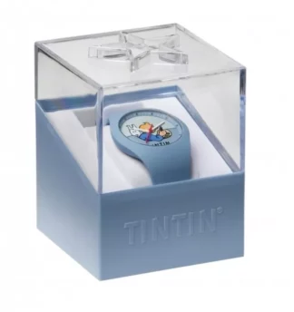 Tintin : Montre Tintin Sport Skin Soviet Car : modèle Homme Bracelet cuir bleu - Médium-coffret