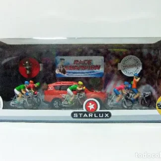 Diorama-Starlux-Coureurs-cyclistes-et-Peugeot-4007-1-32-boite1