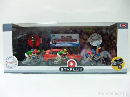Diorama-Starlux-Coureurs-cyclistes-et-Peugeot-4007-1-32-boite1