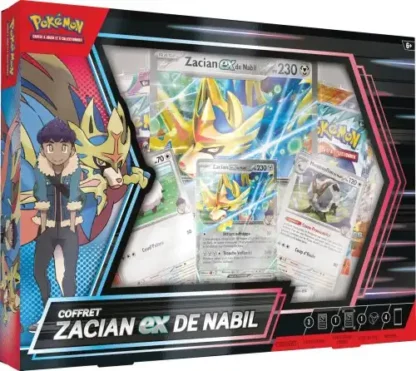 Coffret Pokémon Zacian EX de Nabil avec 4 boosters réf. 100-10159