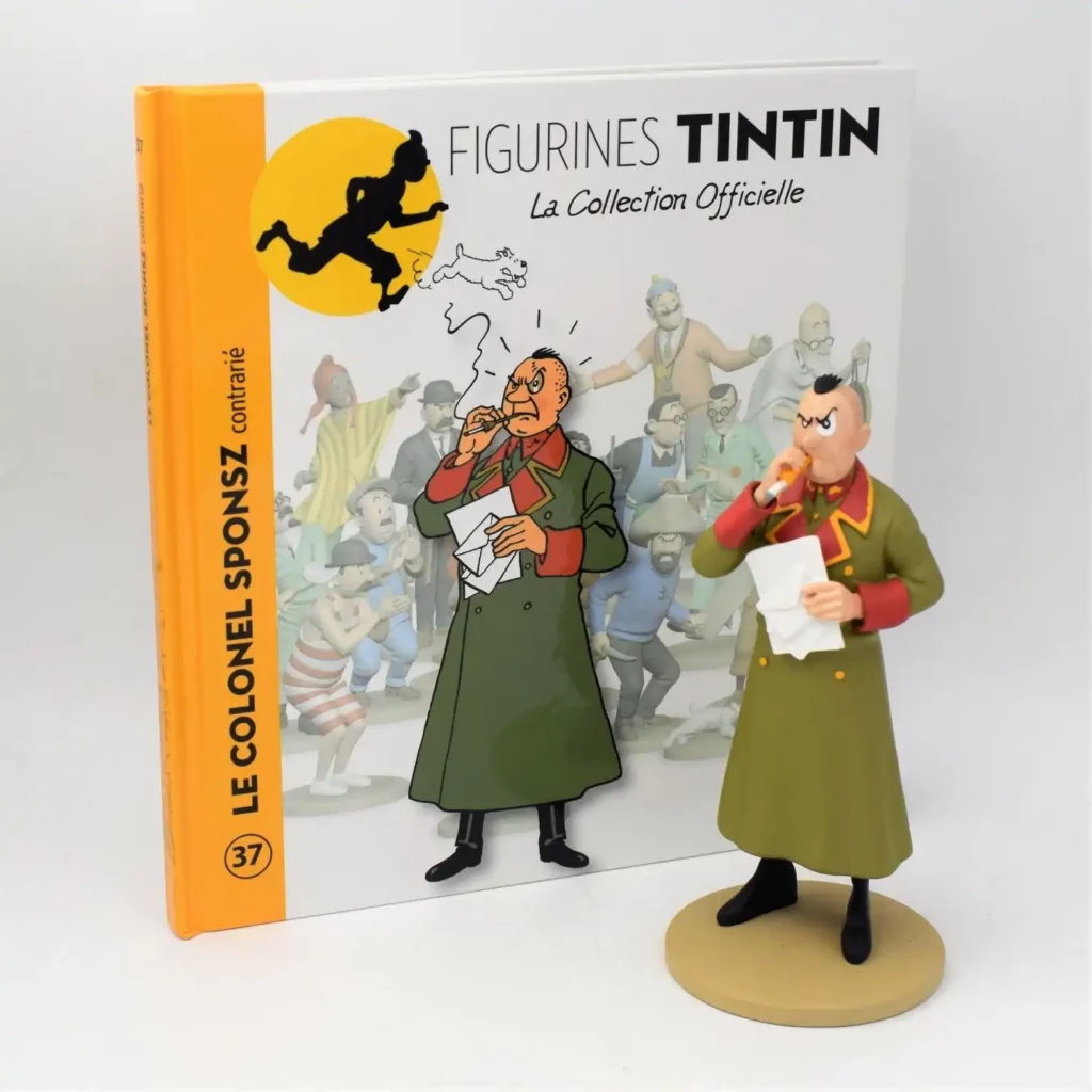 figurine tintin colonel sponsz contrarie resine moulinsart