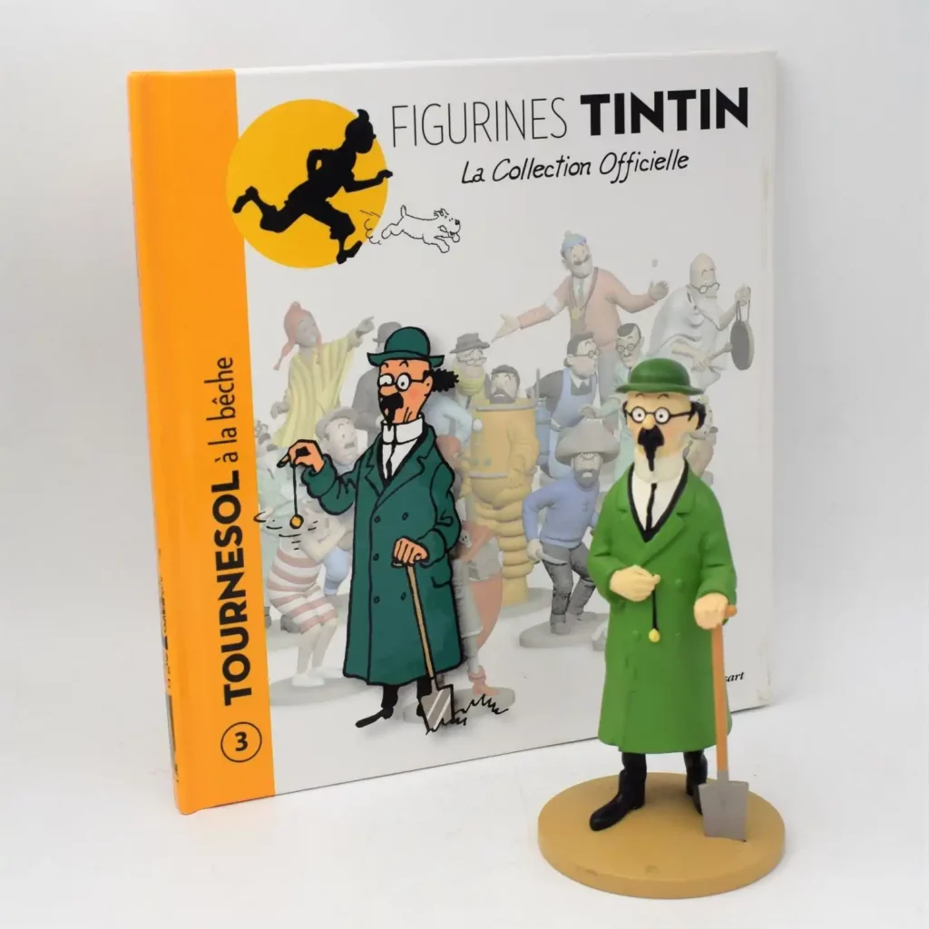 Tintin-Tournesol-à-la-bêche-Figurine-résine-complet