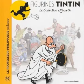 Tintin-Le-professeur-Philippulus-prédicateur-Figurine-résine-livret
