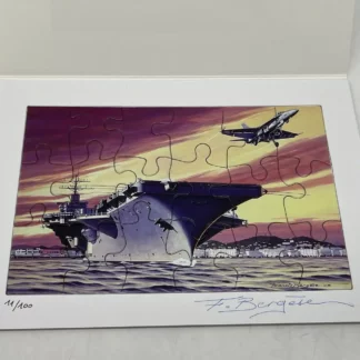 Puzzle offset Buck Danny Porte-avion signé par Bergèse