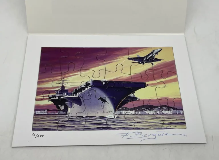 Puzzle offset Buck Danny Porte-avion signé par Bergèse