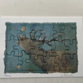 Puzzle Le Brame du Cerf offset signé par Jean-Claude Servais