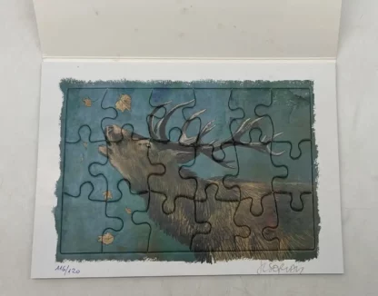 Puzzle Le Brame du Cerf offset signé par Jean-Claude Servais