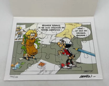 Puzzle offset Les Petits Hommes Renaud et Cédille signé Seron