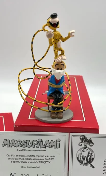 Figurine métal Pixi Fantasio ligoté Marsupilami collector