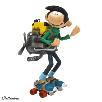 gaston lagaffe statuette collectoys plastoy moteur patins