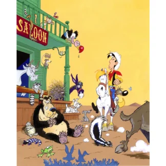 Digigraphie Lucky Luke signée Achdé Rantanplan