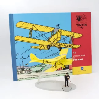 avion tintin biplan jaune ile noire moulinsart