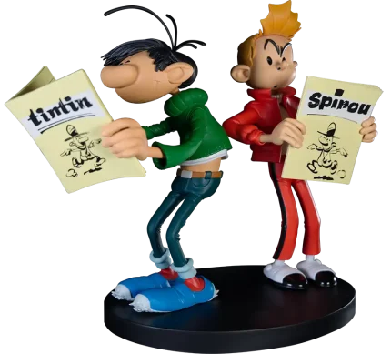 Statue Gaston et Spirou Maris Jothieu d’après Franquin