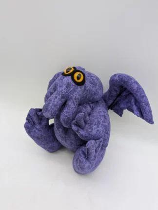 Peluche Cthulhu faite main 20 cm Pailleté mauve